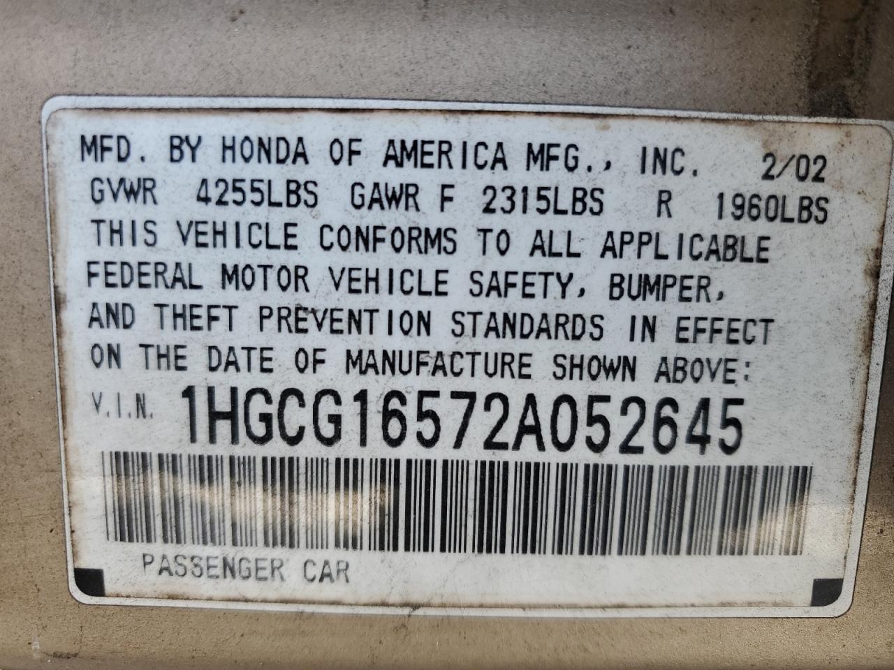 2002 Honda Accord - Image 14