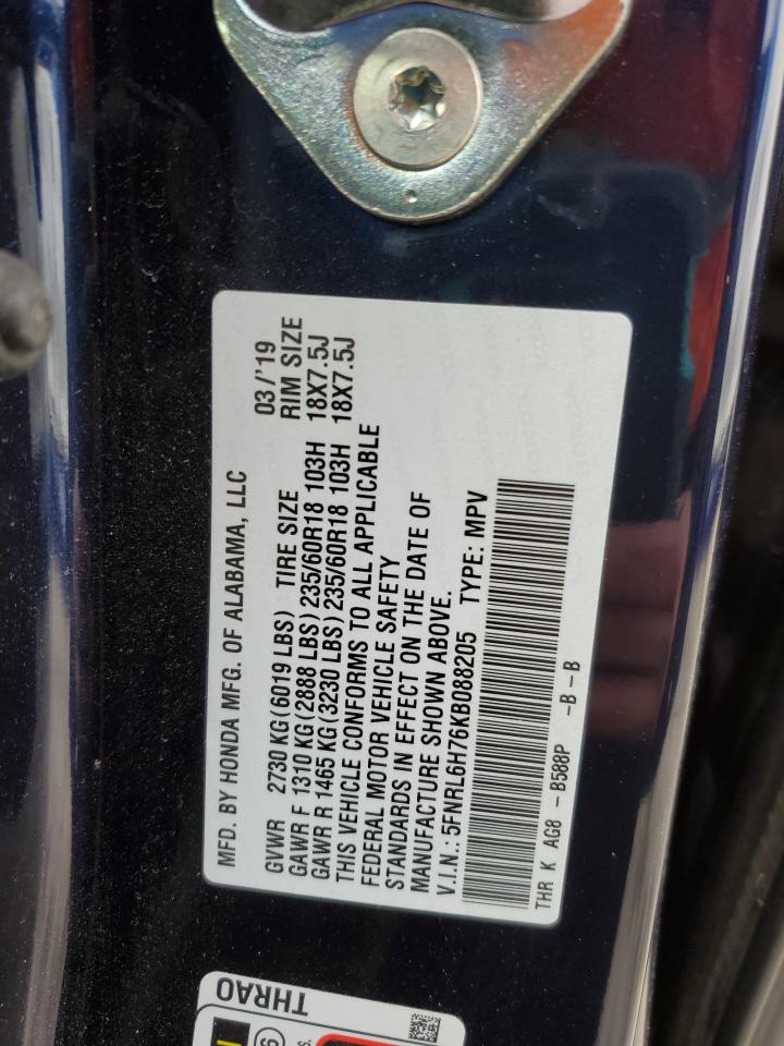 5FNRL6H76KB088205 HONDA All Models 2019