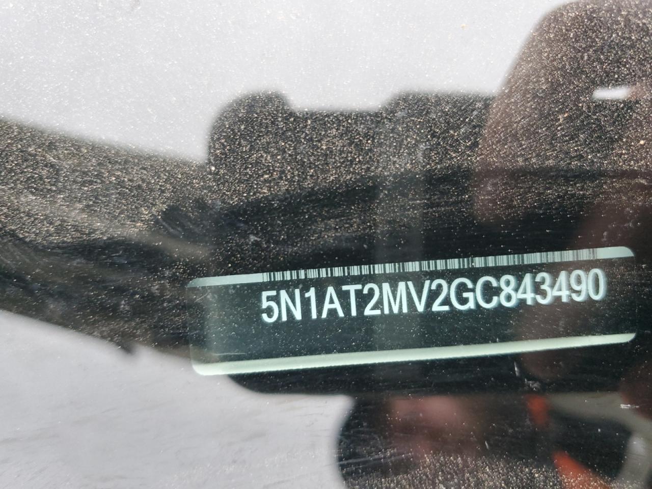 5N1AT2MV2GC843490 NISSAN ROGUE 2016