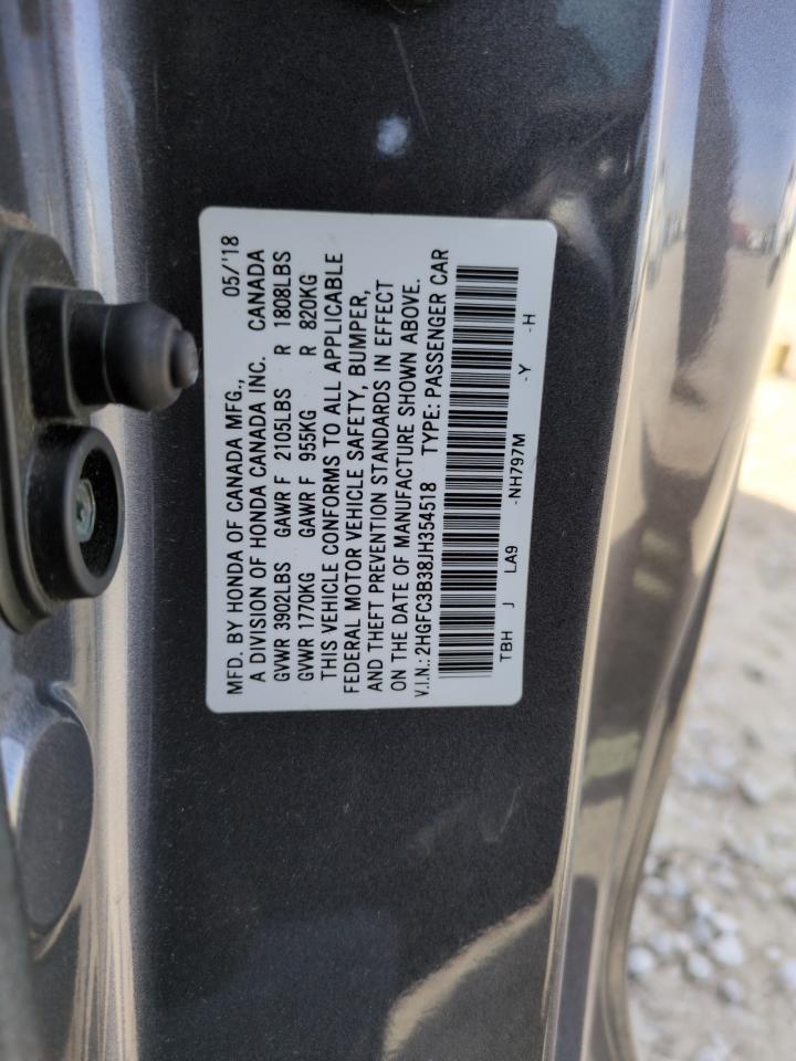 2HGFC3B38JH354518 HONDA CIVIC 2018