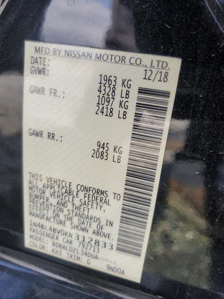 1N4BL4BV0KN312833 NISSAN ALTIMA 2019