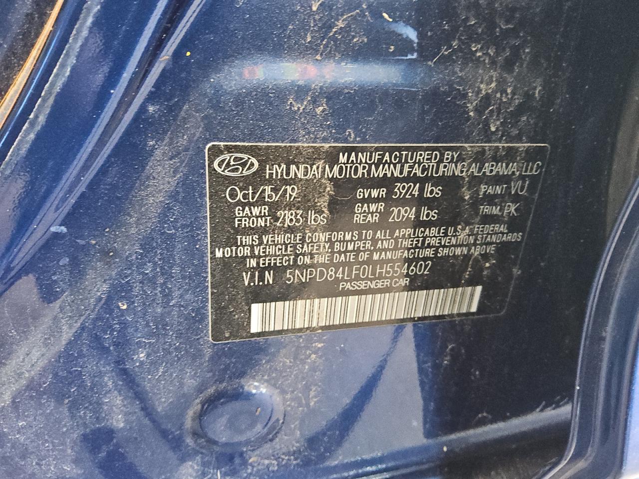 5NPD84LF0LH554602 HYUNDAI ELANTRA 2020