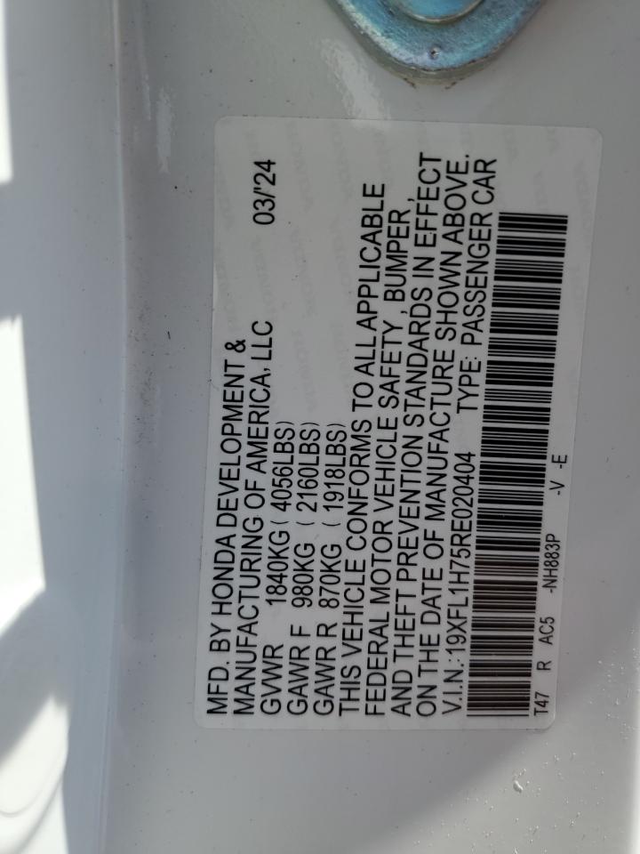 19XFL1H75RE020404 HONDA CIVIC 2024