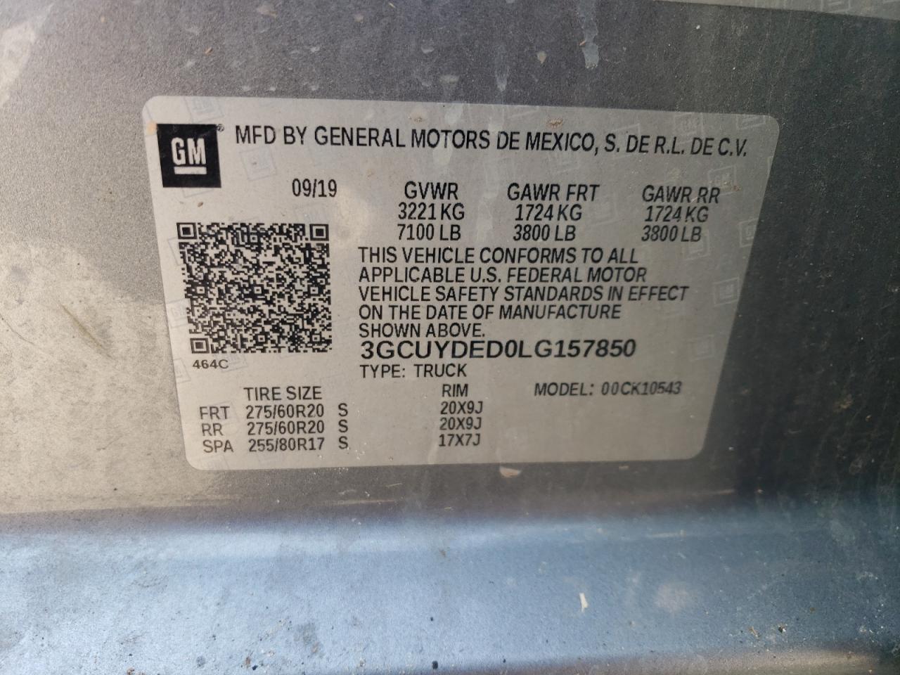 3GCUYDED0LG157850 CHEVROLET C/K2500 2020
