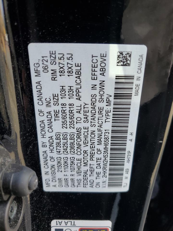 2HKRW2H53MH658731 HONDA CRV 2021