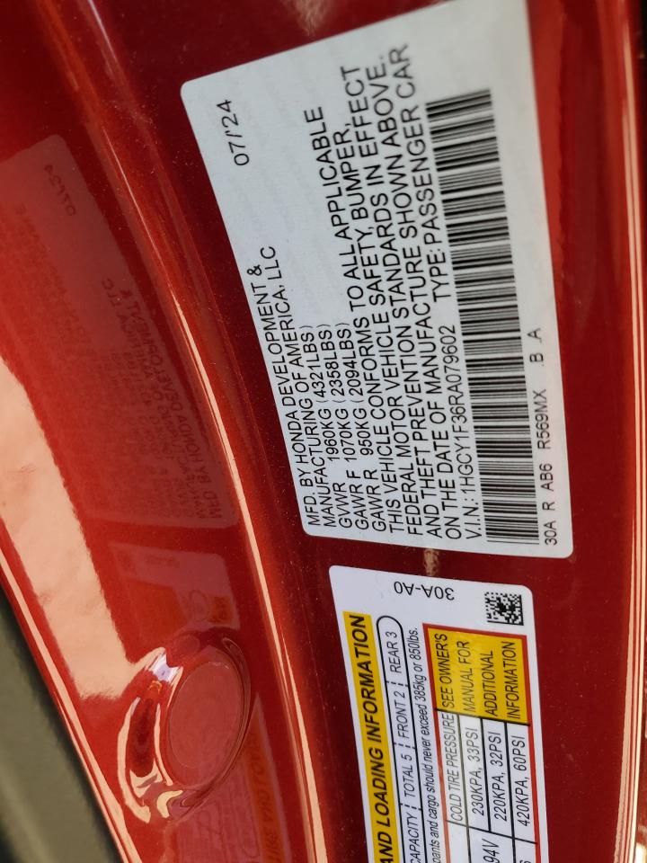 1HGCY1F36RA079602 HONDA ACCORD 2024