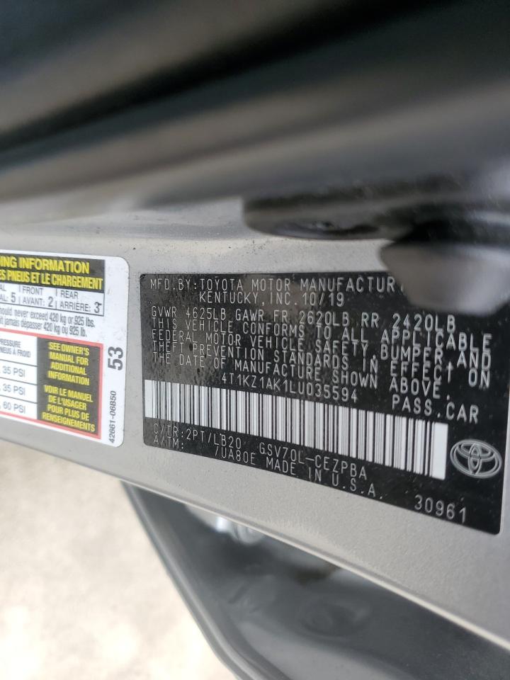 4T1KZ1AK1LU035594 TOYOTA CAMRY 2020