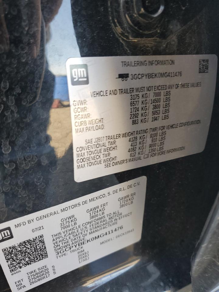 3GCPYBEK0MG411476 CHEVROLET ALL Models 2021
