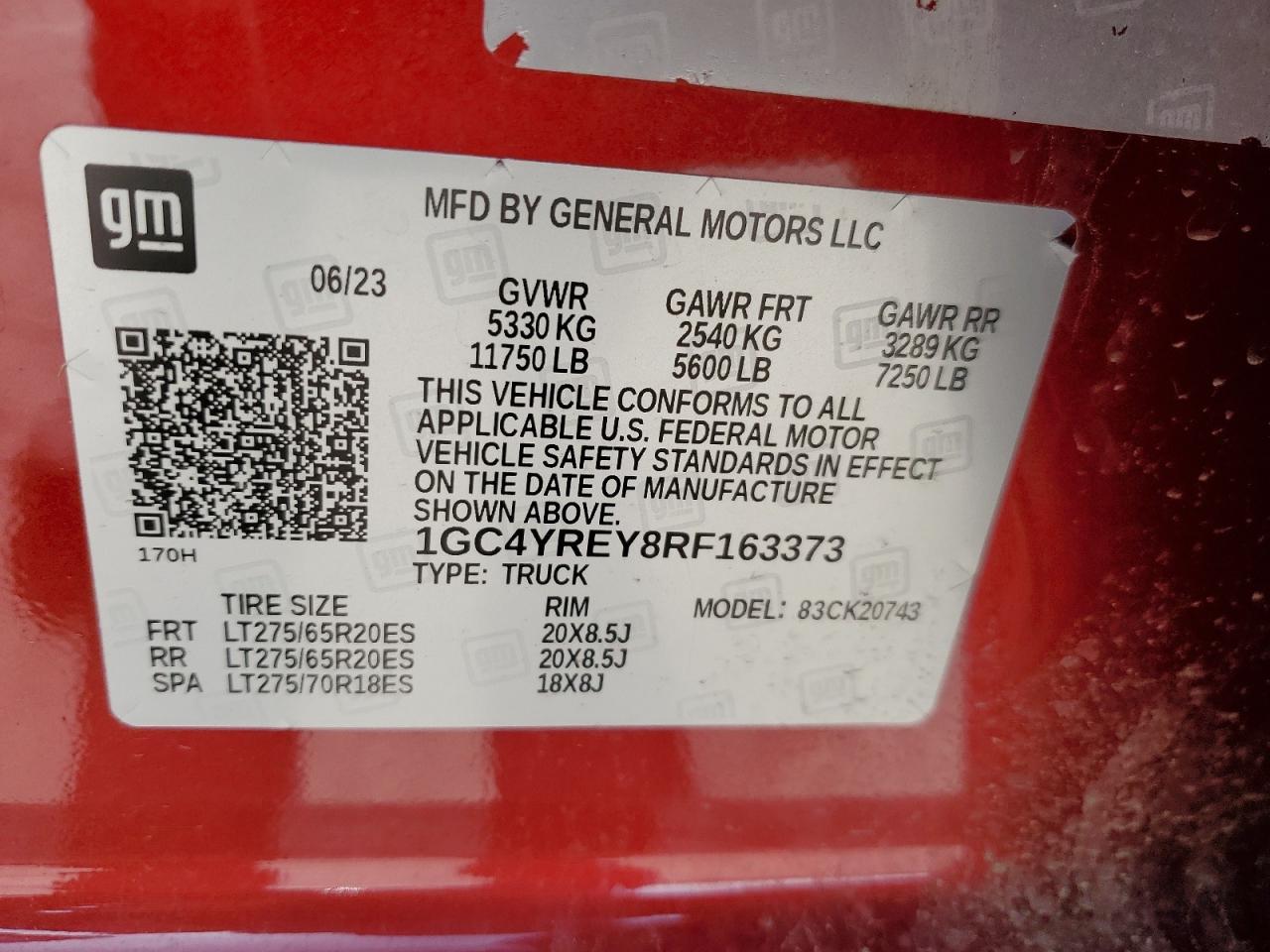 1GC4YREY8RF163373 CHEVROLET ALL Models 2024