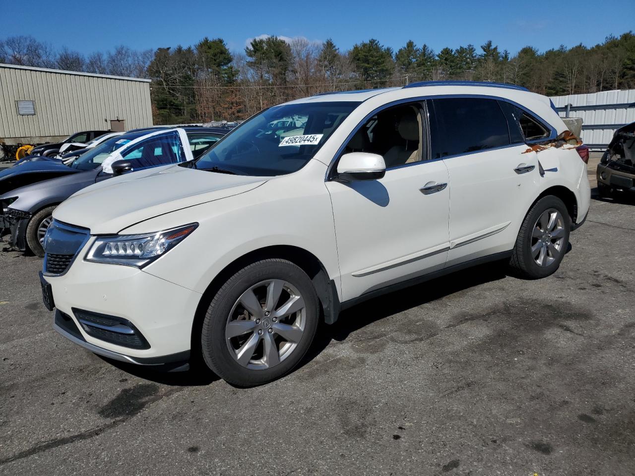 2016 Acura Mdx Advance للبيع في Exeter، RI - Rear End