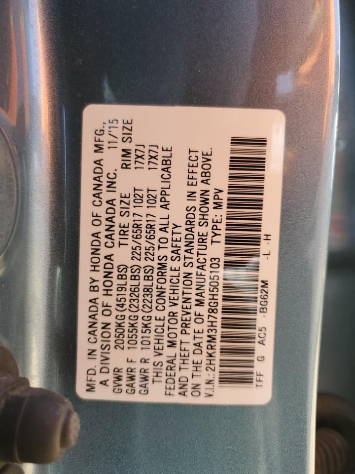 2HKRM3H78GH505103 HONDA CRV 2016