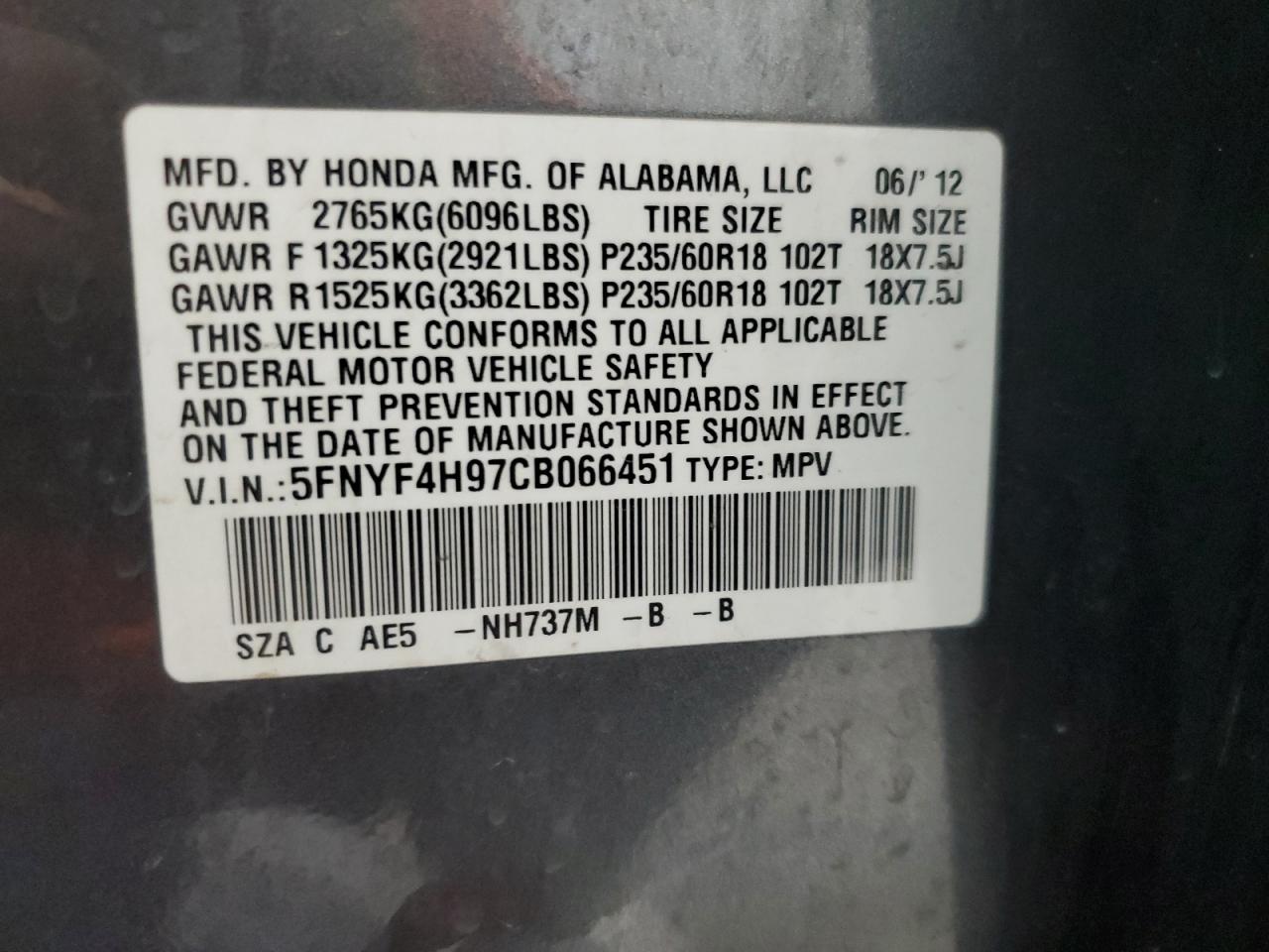 2012 Honda Pilot - Image 13