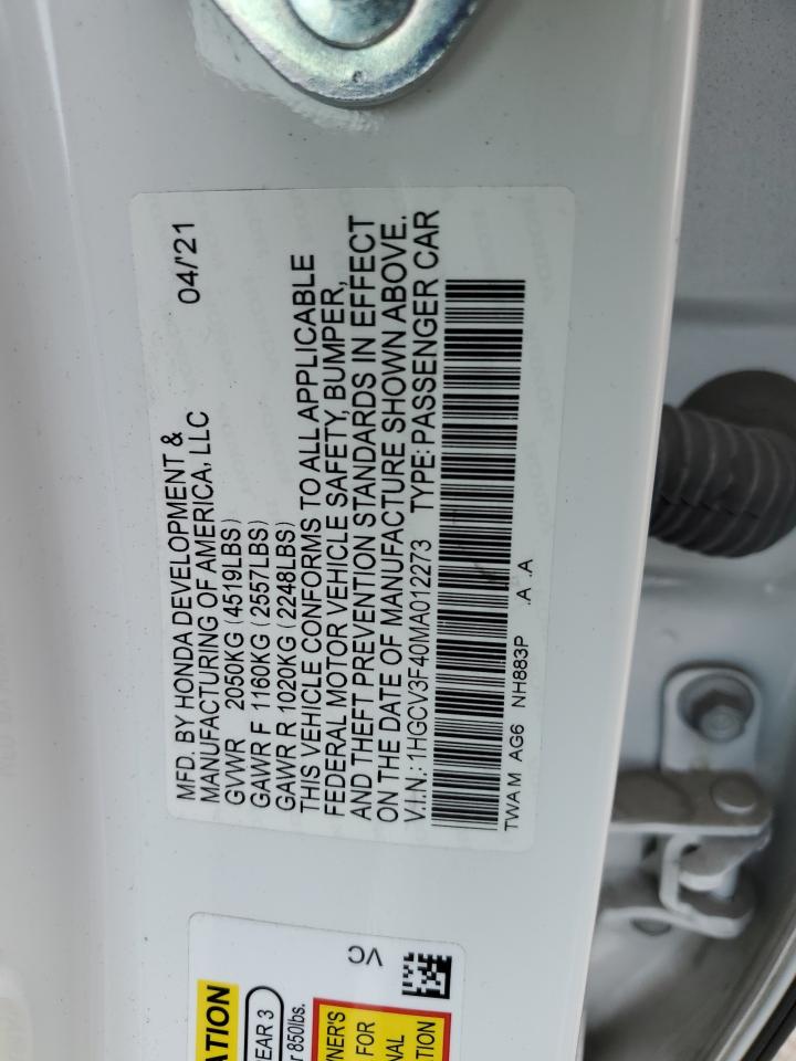 1HGCV3F40MA012273 HONDA ACCORD 2021