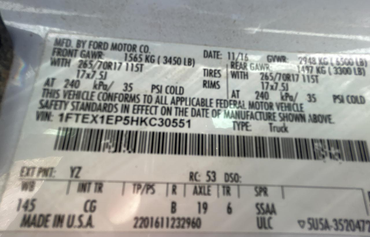 1FTEX1EP5HKC30551 FORD F-150 2017