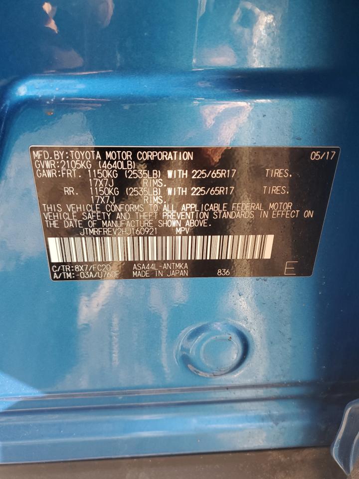 JTMRFREV2HJ160921 TOYOTA RAV4 2017
