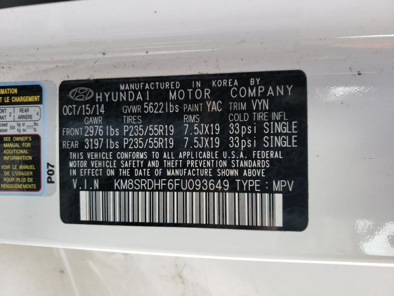2015 Hyundai Santa Fe - Image 15