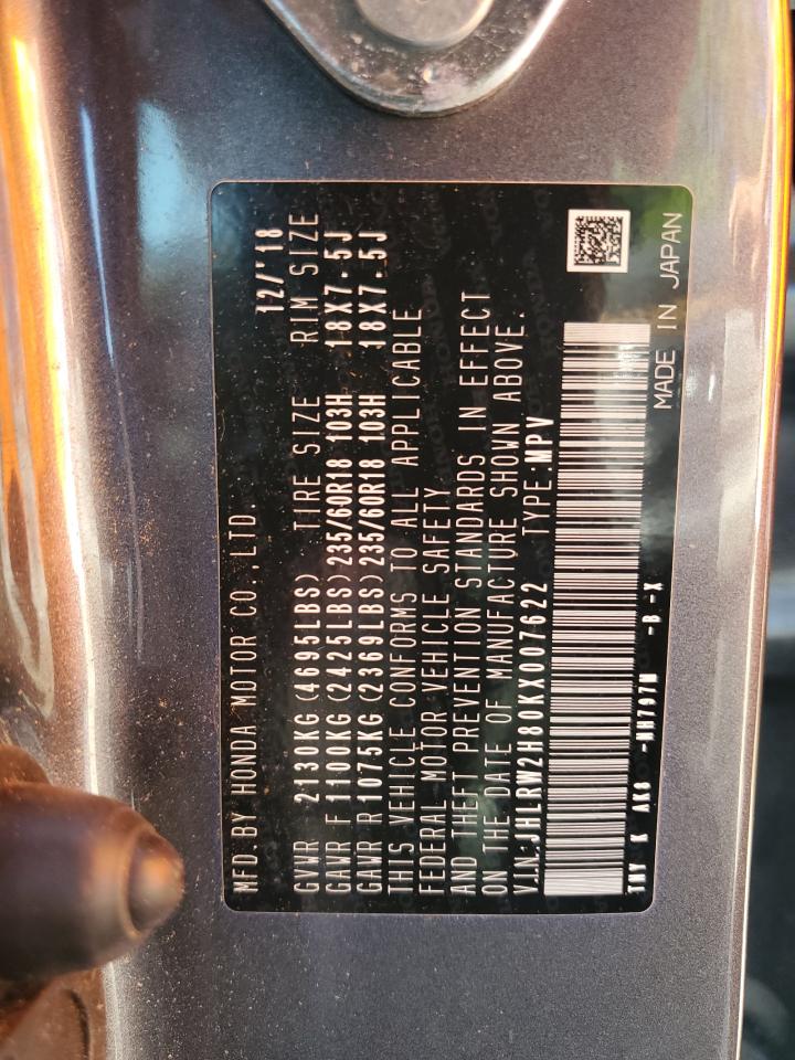 JHLRW2H80KX007622 HONDA CRV 2019