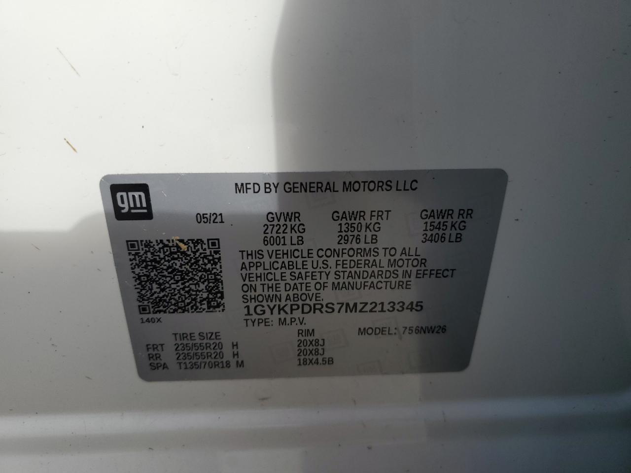 2021 Cadillac Xt6 Premium Luxury VIN: 1GYKPDRS7MZ213345 Lot: 48205285