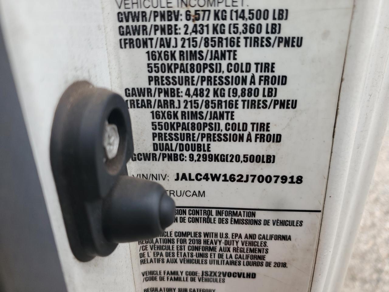 2018 Isuzu Npr Hd VIN: JALC4W162J7007918 Lot: 50932525