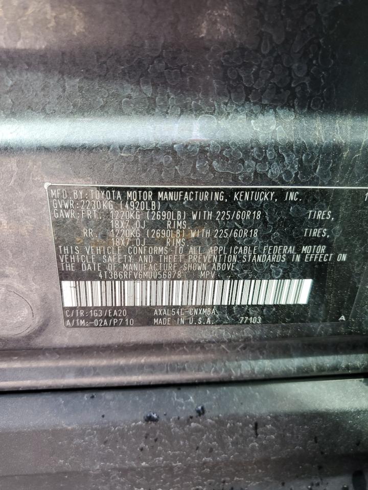 4T3B6RFV6MU056878 TOYOTA RAV4 2021