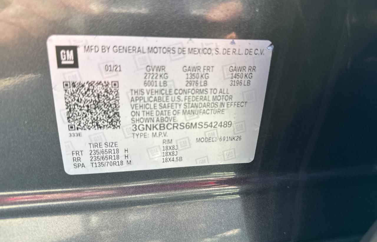 3GNKBCRS6MS542489 CHEVROLET BLAZER 2021