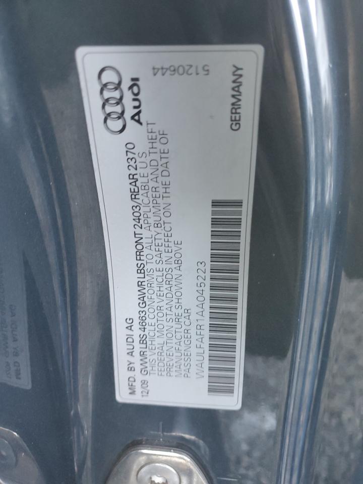 2010 Audi A5 Premium Plus VIN: WAULFAFR1AA045223 Lot: 48916105