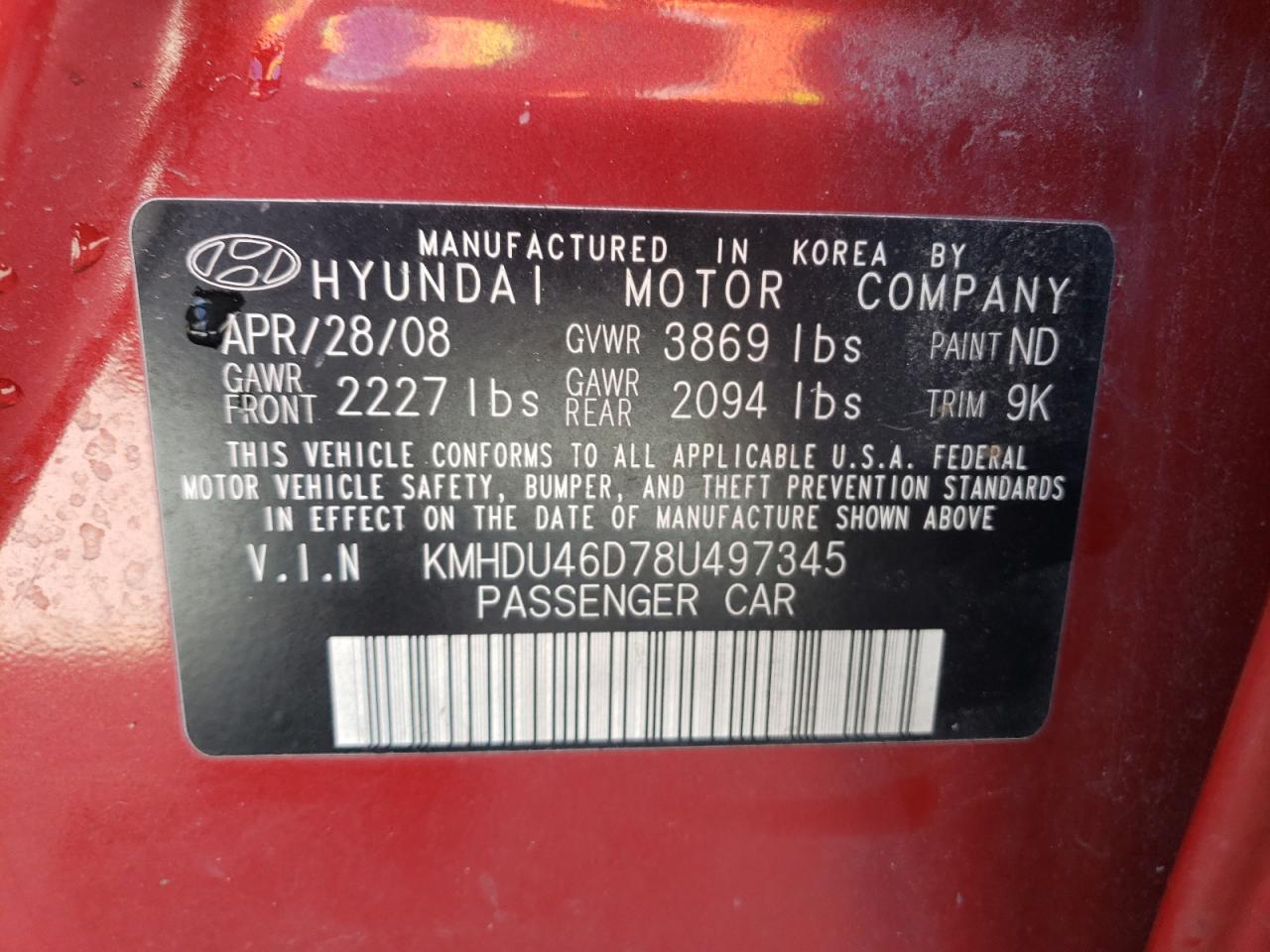 2008 Hyundai Elantra - Image 12