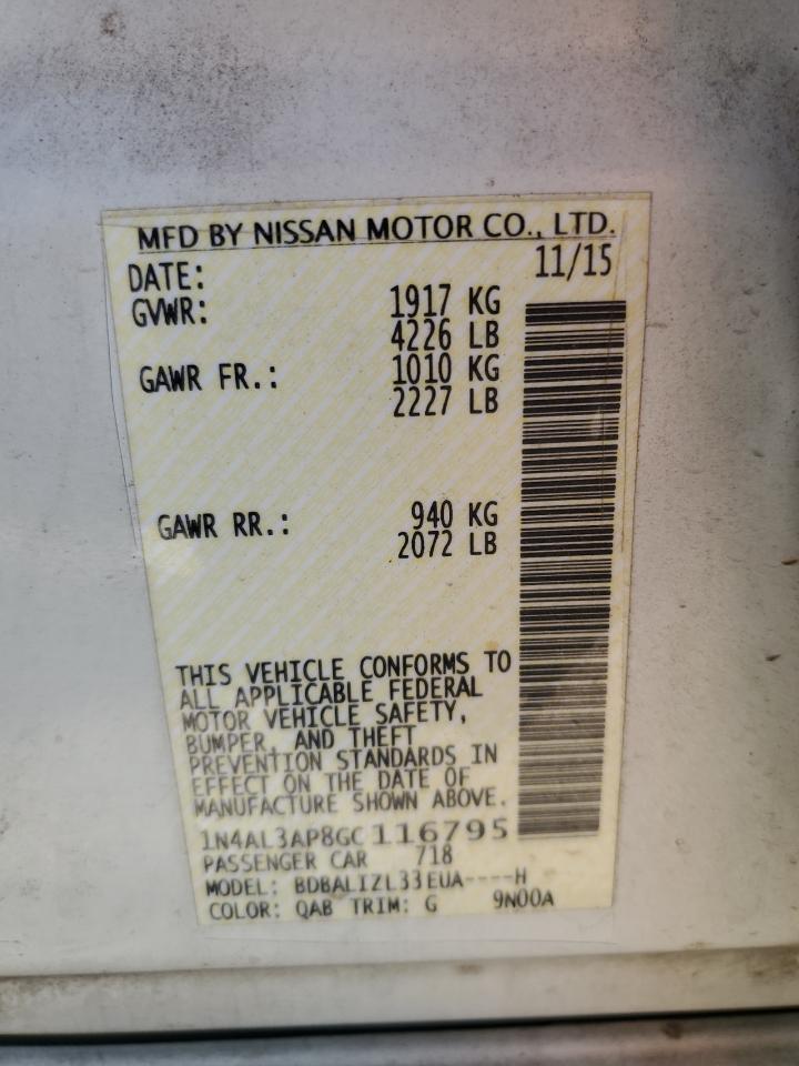 1N4AL3AP8GC116795 NISSAN ALTIMA 2016