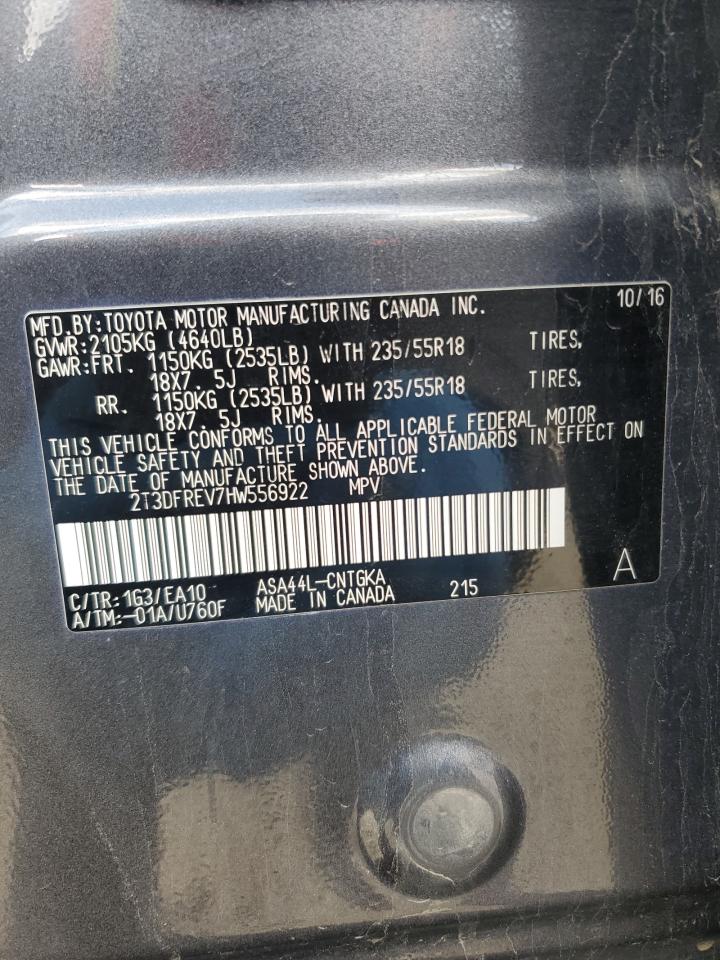 2T3DFREV7HW556922 TOYOTA RAV4 2017