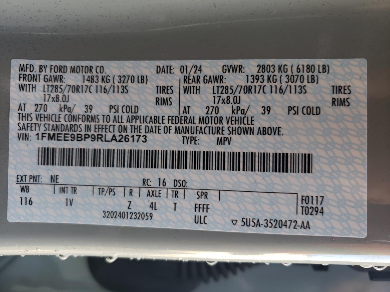 1FMEE9BP9RLA26173 FORD BRONCO BAD 2024