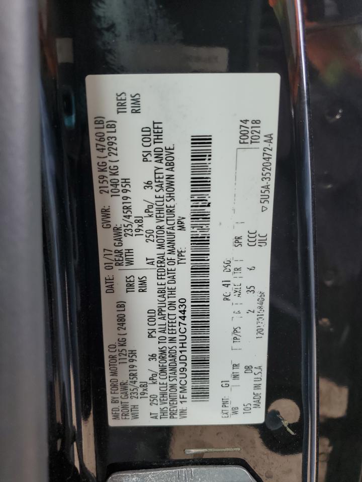 1FMCU9JD1HUC74430 FORD ESCAPE 2017