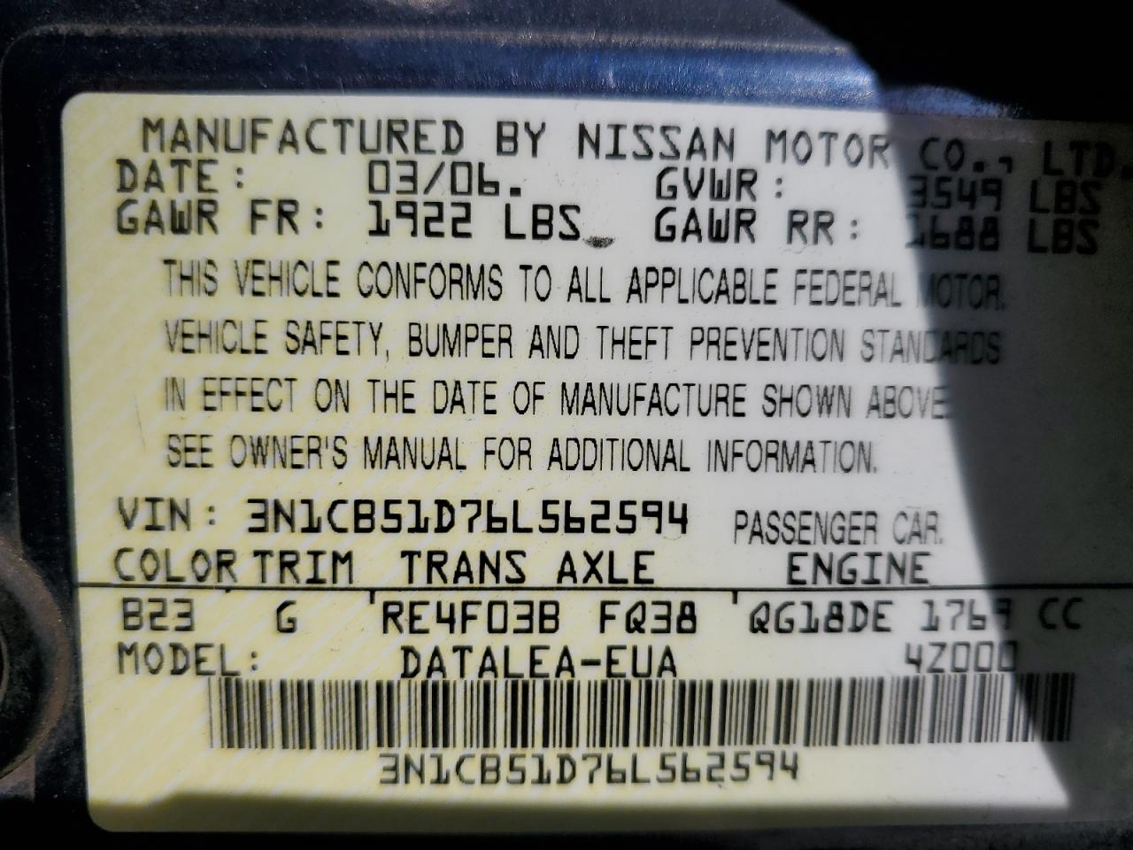 2006 Nissan Sentra - Image 12