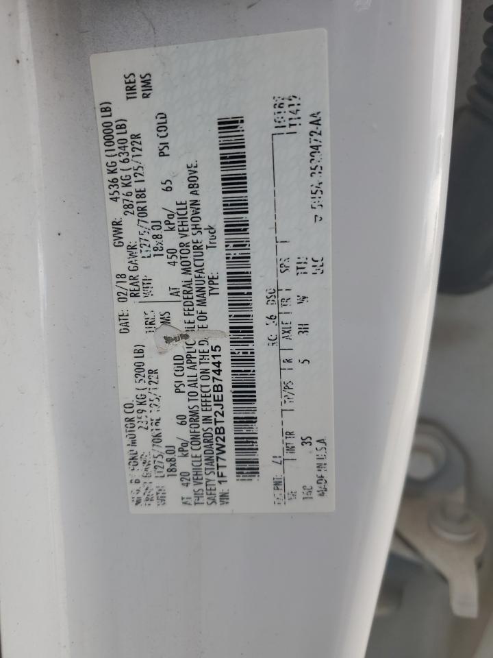 1FT7W2BT2JEB74415 FORD F250 2018