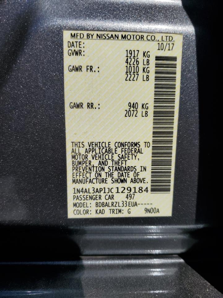 1N4AL3AP1JC129184 NISSAN ALTIMA 2018