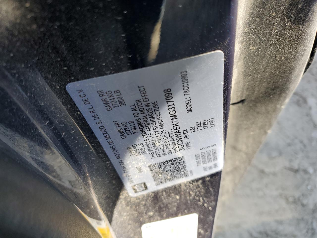 3GCNWAEK7MG317098 CHEVROLET ALL Models 2021