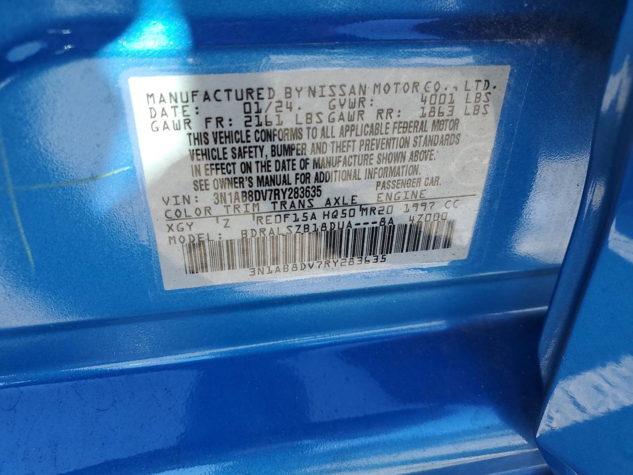 3N1AB8DV7RY283635 NISSAN SENTRA 2024