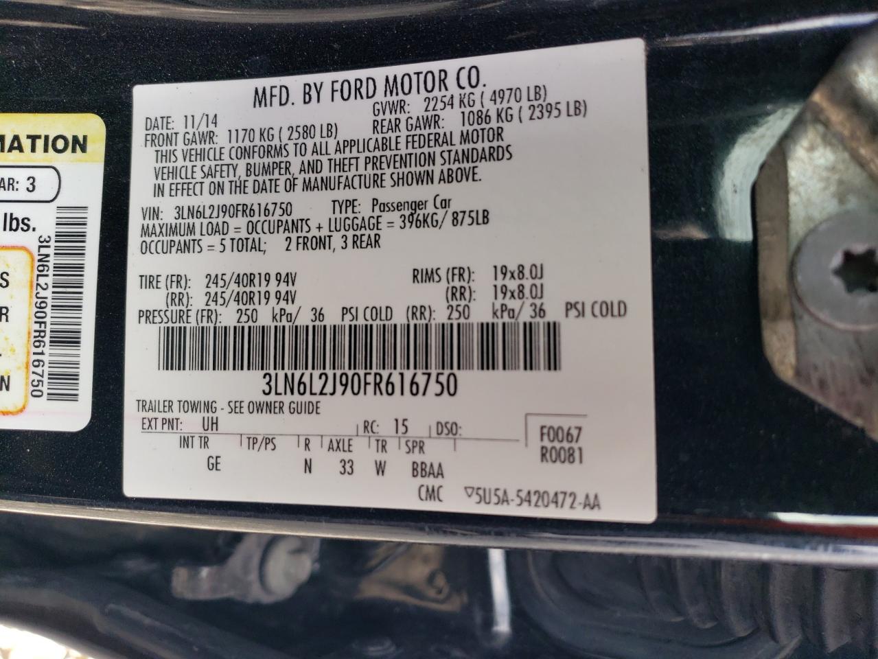 2015 Lincoln MKZ - Image 14