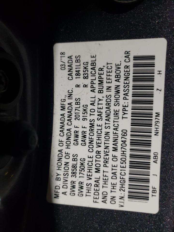 2HGFC1E50JH704760 HONDA CIVIC 2018