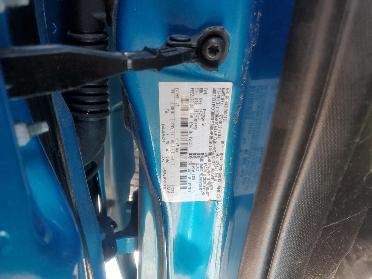 1FADP3F28GL398046 FORD FOCUS 2016