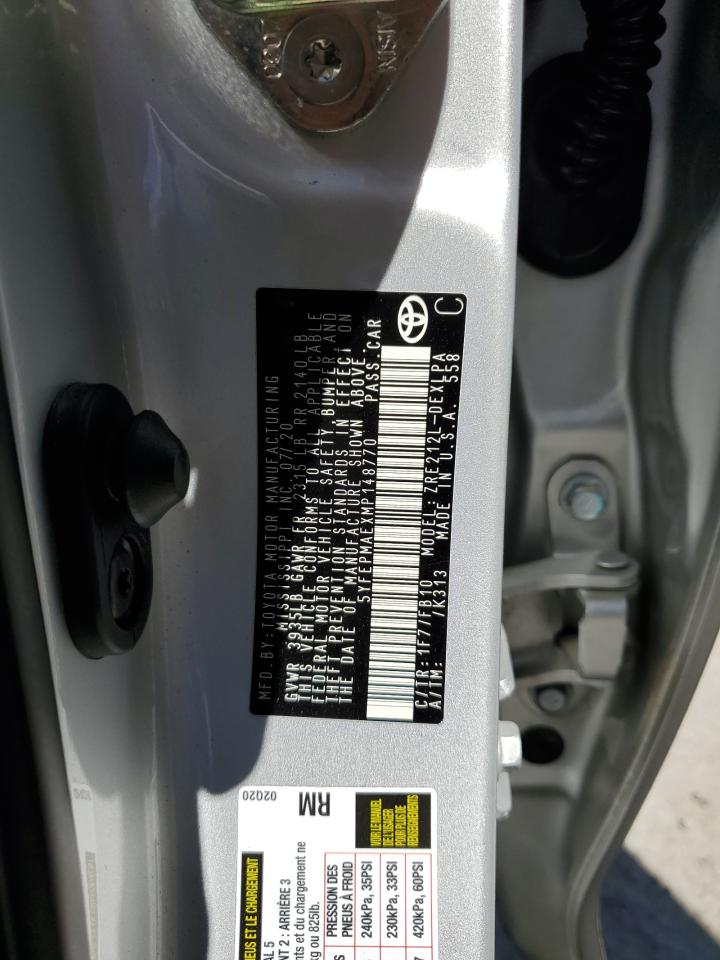 5YFEPMAEXMP148770 TOYOTA COROLLA 2021