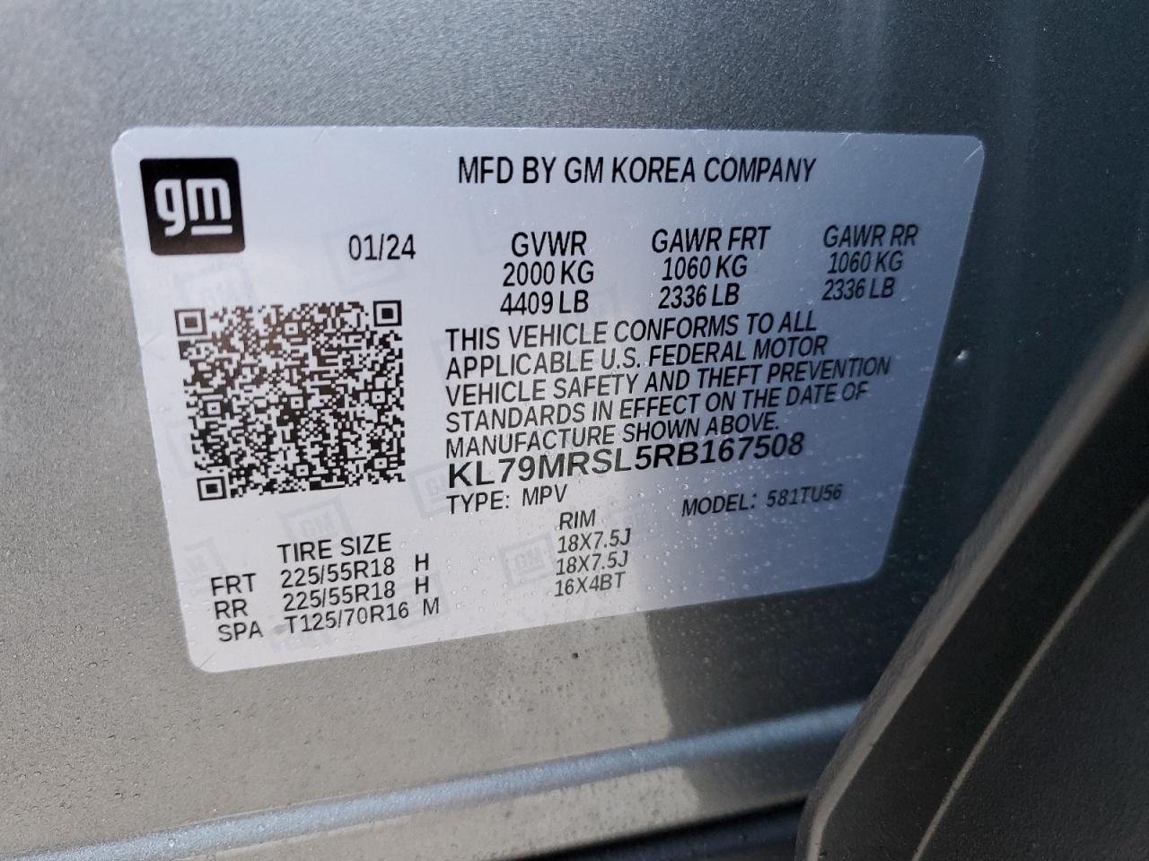 KL79MRSL5RB167508 CHEVROLET TRAILBLZR 2024