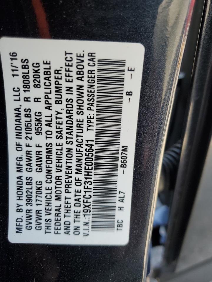 19XFC1F31HE005641 HONDA CIVIC 2017