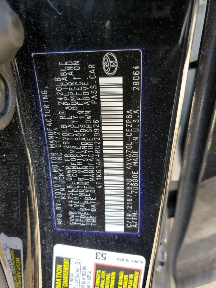 4T1K61AK4RU229926 TOYOTA CAMRY 2024