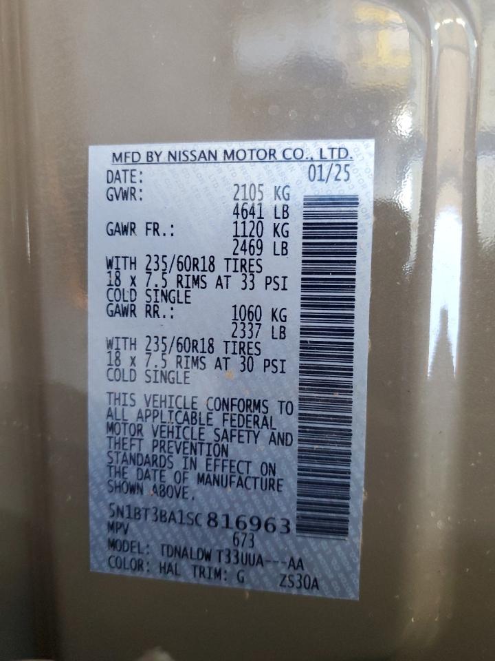 5N1BT3BA1SC816963 NISSAN ROGUE 2025