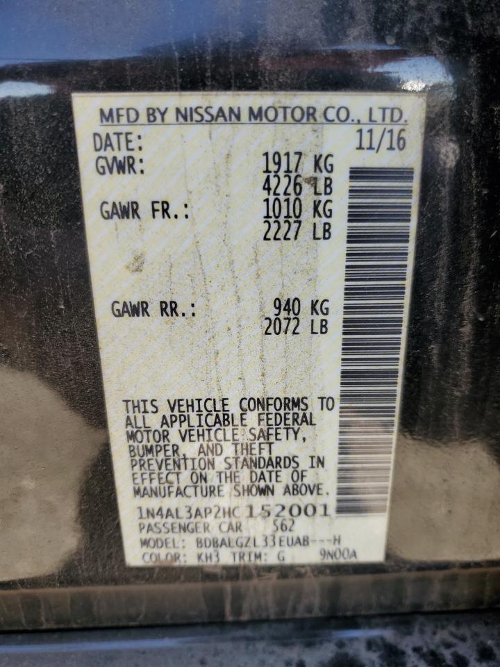 1N4AL3AP2HC152001 NISSAN ALTIMA 2017