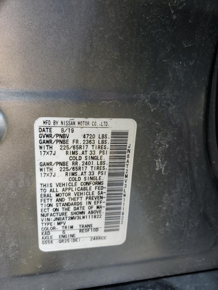JN8AT2MV3LW111922 NISSAN ROGUE 2020