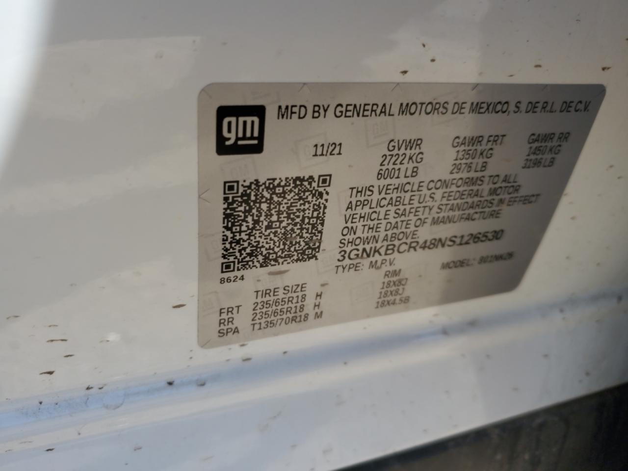 3GNKBCR48NS126530 CHEVROLET BLAZER 2022