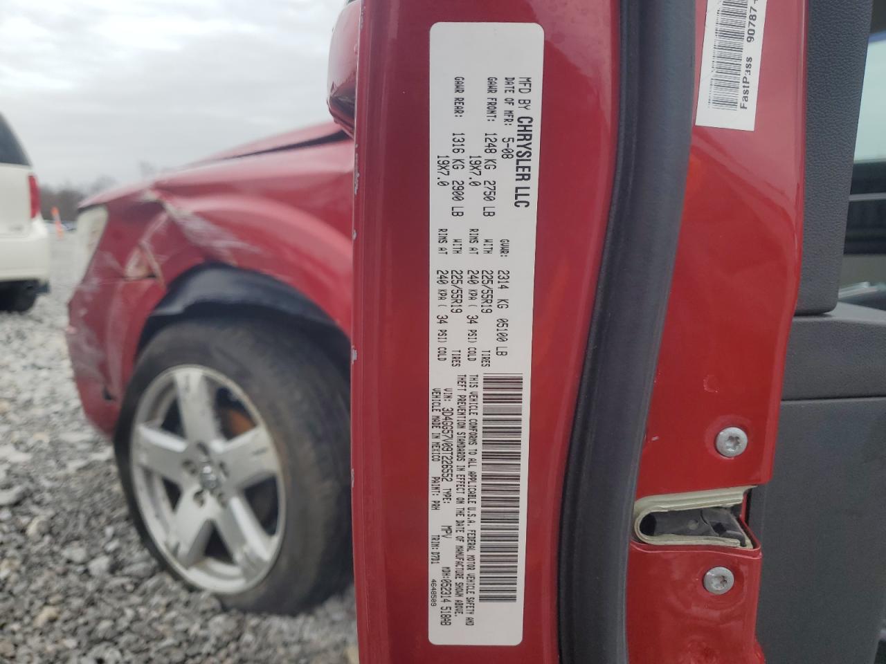 2009 Dodge Journey Sxt VIN: 3D4GG57V09T226552 Lot: 86210375