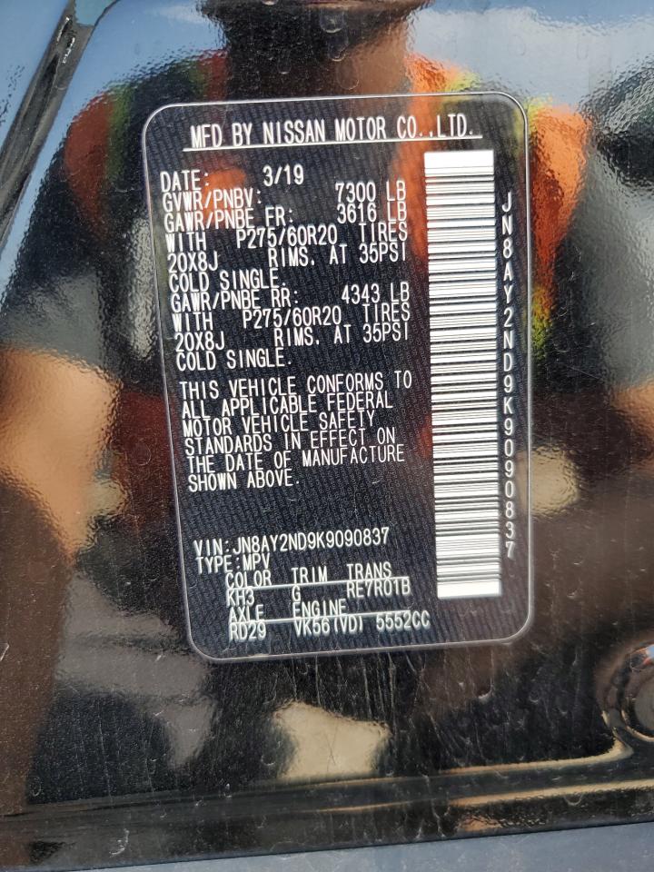 JN8AY2ND9K9090837 NISSAN ARMADA 2019