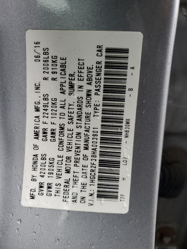 1HGCR2F38HA003901 HONDA ACCORD 2017